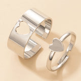 Vintage Simple Animal Butterlfly Star Moon Heart Open Rings for Women Girls Gothic Jewelry Punk Black Couple Ring Set