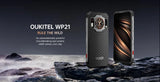 Oukitel WP21 Rugged Cell Phone Night Vision, 9800 mAh, Mobile phone 12GB+256GB, 64MP Camera, Smartphone 66W,120 Hz Helio G99