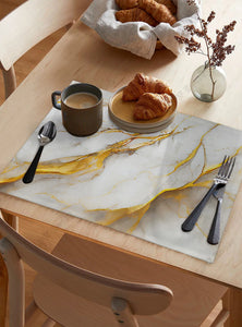 4/6 Pcs Placemat Marble Texture White Kitchen Placemat Easter Coffee Dining Table Mats Coaster Pad