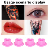 50PC Heart Design Disposable Tattoo Ink Cups With Base Plastic Pigment Container Microblading Permanent Makeup Supplies Body Art