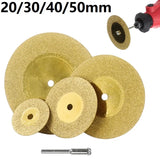 5 PCS Mini Diamond Cutting Disc & 3mm Shank Mandrel Set For Rotary Tools Accessories TiN Coated Circular Saw Blade