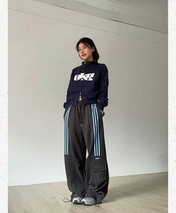 American retro lazy wide leg pants women loose casual sports sweatpants floor mopping pants trendy y2k pants women clothing