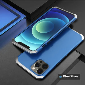 Shockproof Metal Armor Case For iPhone 11 12 13 14 15 Pro Max Case Aluminum + PC Cover For iPhone 13 Mini 14 Plus Xr Xs Max Case