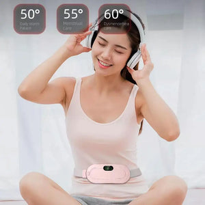 Portable Uterine Warm Belt Period Vibration Cramp Heating Massager Menstrual Belt Pad Relieve Menstrual Pain Abdominal Warm Belt