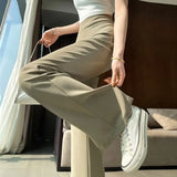 Long Clothing High Waist Flare Trousers for Woman Black Zipper Women's Pants G Elastic Casual Autumn Original Cotton Outfits 90s