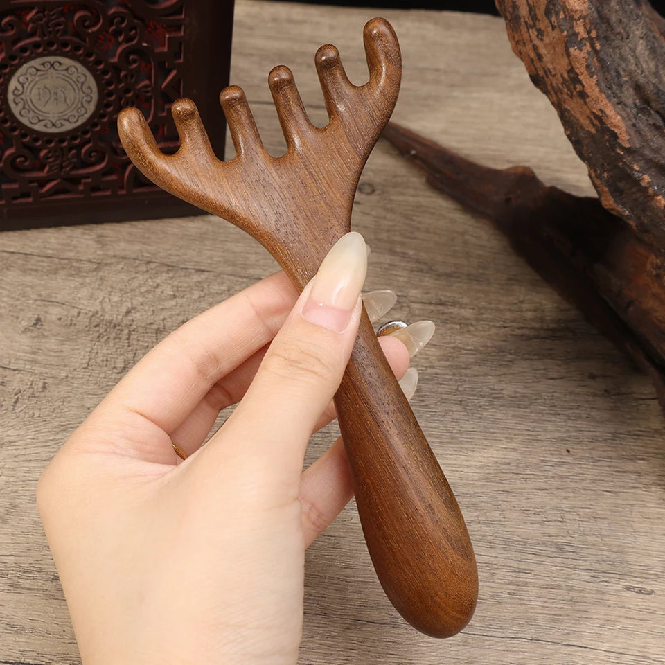 Wooden Meridian Massage Comb Health Head Therapy Scalp Relaxation Facial Scraping Massager Relaxation Body Tool