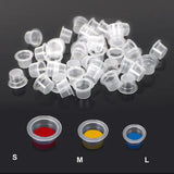 100PCS S/M/L Disposable Tattoo Ink Cups Pigment Clear Holder Container Cap Tattoo Accessory Permanent Makeup