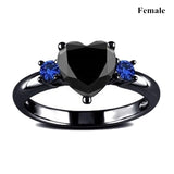 Charm Couple Rings Men Stainless Steel Celtic Dragon Ring Black Zircon Women's Wedding Band Rings Set Valentine's Day Jewelry