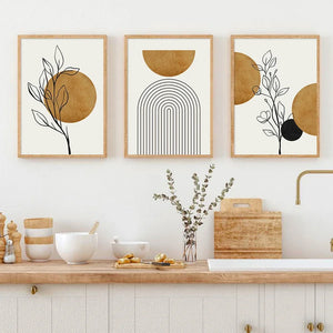 Abstract Lines Solar Plants Mid Century Posters Oil Paintings Wall Art Prints Modern Living Rooms Indoor Home Decoration Picture