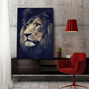 Modern Realistic Animal Art Lion Portrait Poster and print Canvas Painting Nordic Style Wall Art Picture for Home Indoor Decor