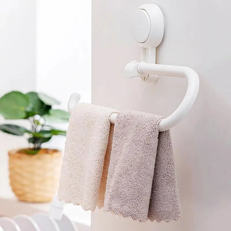 Multi-function Bathroom Towel Paper Roll Rack Vacuum Suction Cup Kitchen Bathroom Holder