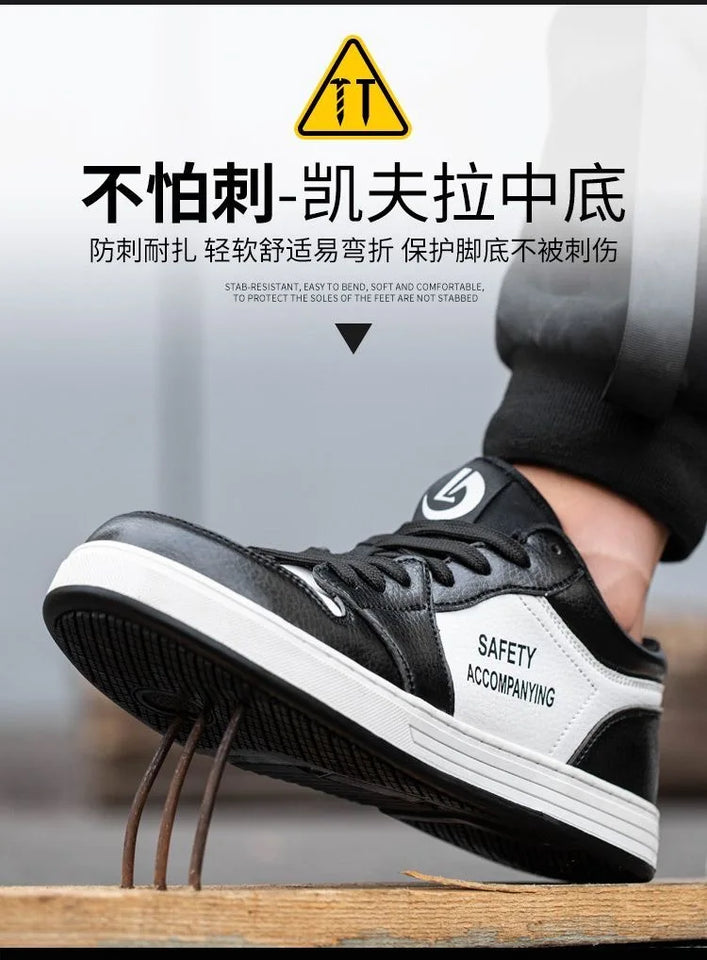 Unisex High-quality Work Shoes Men Non-slip Safety Shoes Anti-smash Anti-puncture Indestructible Shoes Women's Work Sneakers 46