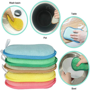 4pcs Anti-microbial Cleaning Sponge Magic Sponge Melamine Sponges Kitchen Sponge for Washing Dishes Kitchen Scourer Pan Brush