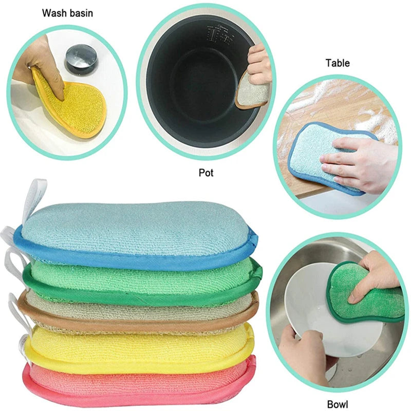 4pcs Anti-microbial Cleaning Sponge Magic Sponge Melamine Sponges Kitchen Sponge for Washing Dishes Kitchen Scourer Pan Brush