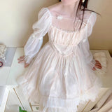 Long Sleeve Kawaii Lolita Vintage Mini Dress