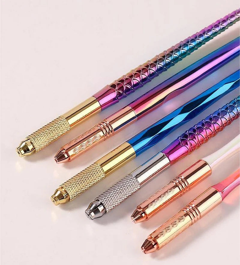 1 Pc Microblading Manual Crystal Acrylic Tattoo Pen Permanent Makeup Eyebrow Tools Multi-Usage For Flat or Round Needles