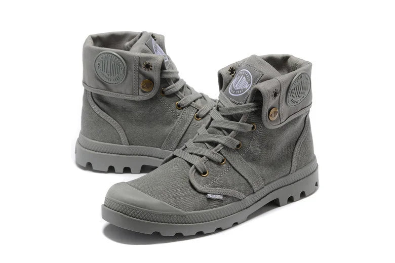 PALLADIUM Pallabrouse All Grey Sneakers Men High-top  Ankle Boots Canvas Casual Shoes Men Casual Shoes Eur Size 36-45