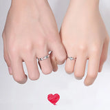 Zircon Love Heart Couple Rings for Women Men Lover Jewelry Silver Color Letter Ring Valentine's Day Girlfriends Gift