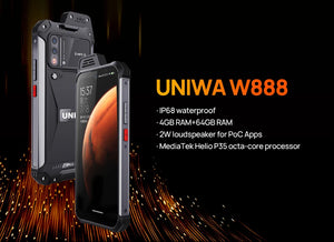 UNIWA W888 ATEX Explosion Indestructible Water Proof Mobile Phone 4GB+64GB 5000mAh Walkie Talkie PTT Smartphone Andriod 11 NFC