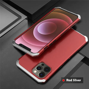 Shockproof Metal Armor Case For iPhone 11 12 13 14 15 Pro Max Case Aluminum + PC Cover For iPhone 13 Mini 14 Plus Xr Xs Max Case