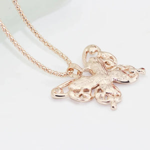 SUMENG 2024 New Necklace Choker Pendent Rose Gold Color Opal Butterfly Pendant Exquisite  Sweater Chain For Women Gifts