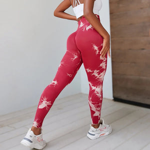 Tie Dye Yoga Pants Sport Leggings Women Seamless High Waist Push Up Woman Tights Fitness Workout Leggins Gym Clothing