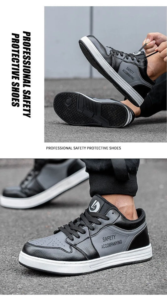 Unisex High-quality Work Shoes Men Non-slip Safety Shoes Anti-smash Anti-puncture Indestructible Shoes Women's Work Sneakers 46