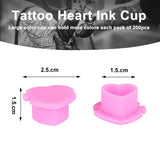 50PC Heart Design Disposable Tattoo Ink Cups With Base Plastic Pigment Container Microblading Permanent Makeup Supplies Body Art