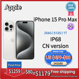 Apple iPhone 15 Pro Max A3108 APPLE A17 Pro Nano SIM IP68 CN version Brand new and inactive original genuine products