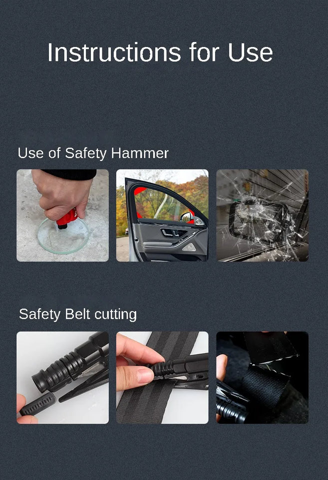 Safety Hammer Car Escape Tool 3-in-1 Window Breaker Seat belt Cutter Compact Emergency Hammer Escape Tool for Car Accessories