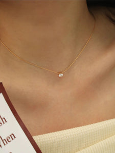 Peri'sbox Dainty Solitaire Charm Necklace