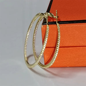 Senlissi Diamond Hoop Earrings 925 Silver