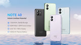 [World Premiere]Cubot Note 40 Smartphone 12GB(6GB+6GB)+256GB 50MP Main Camera 6.56" HD 90Hz Display 5200mAh Battery Face ID GPS