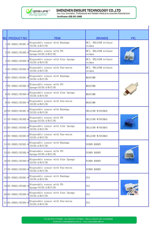 2024V-LOCK High Quality Disposable sensor with blue Sponge SIZE:Adult/Infant for NELLCOR W/OXIMAX