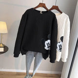 Disney 2023 Anime Fashion Mickey Mouse Print Loose Sweatshirt Spring Autumn Cartoon Pullover Top Clothing