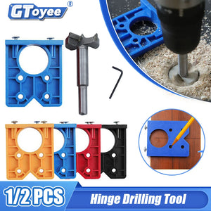 35mm Hinge Drilling Jig Set Concealed Guide Hinge Hole Drilling Locator Woodworking Hole Opener Door Cabinet Accessories Tools