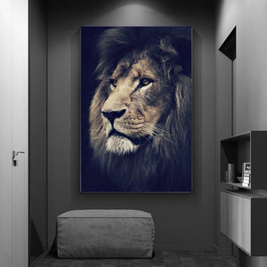 Modern Realistic Animal Art Lion Portrait Poster and print Canvas Painting Nordic Style Wall Art Picture for Home Indoor Decor