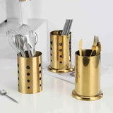 Stainless Steel Golden Chopstick Rack Cutlery  Holder Tableware Organizer Household Spoon Storage Container Kitchen Accessories