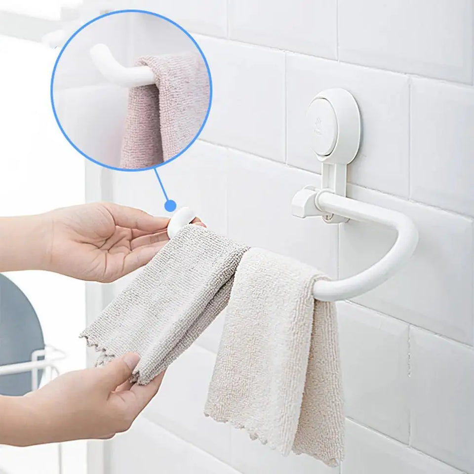 Multi-function Bathroom Towel Paper Roll Rack Vacuum Suction Cup Kitchen Bathroom Holder