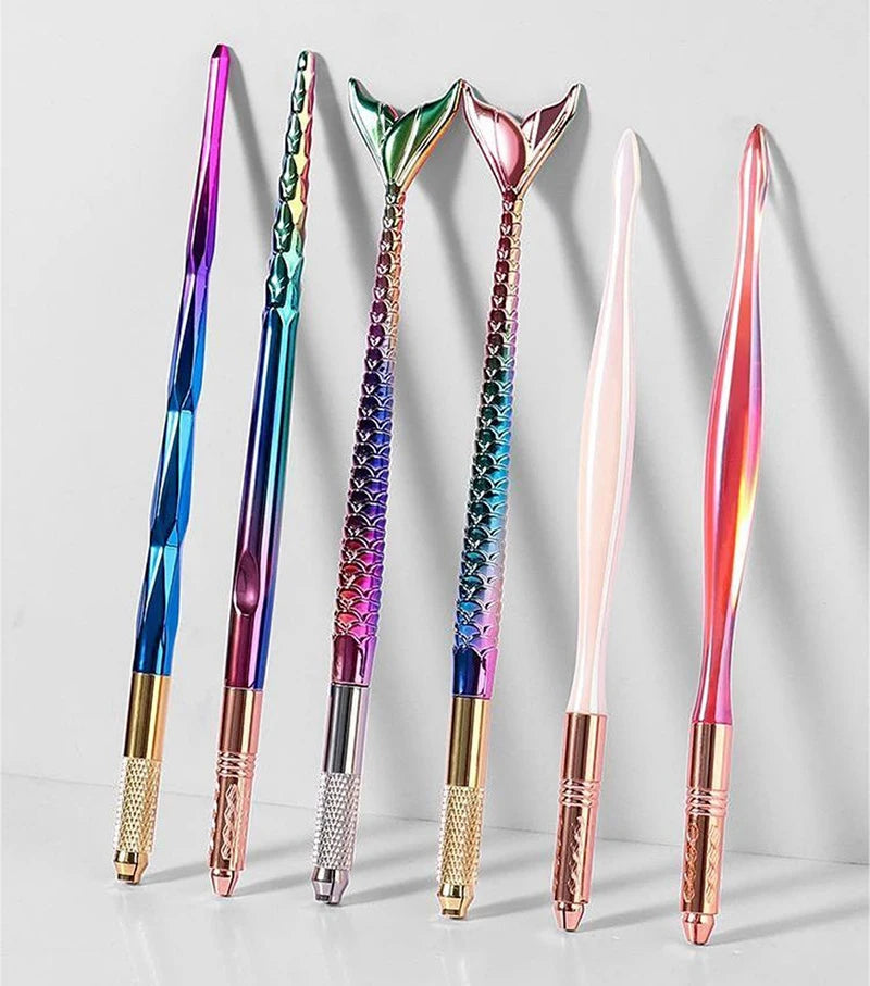 1 Pc Microblading Manual Crystal Acrylic Tattoo Pen Permanent Makeup Eyebrow Tools Multi-Usage For Flat or Round Needles