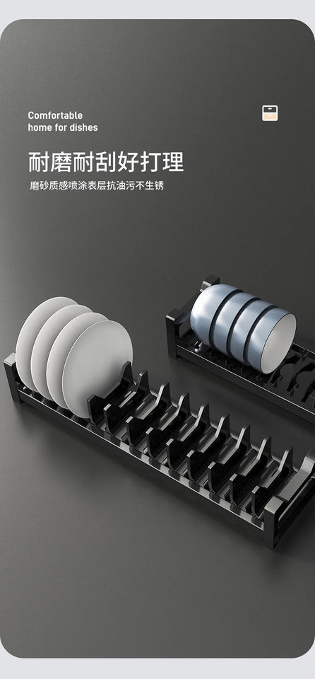 Kitchen Organizer Plate Drying Rack Bowl Pot Lid Storage Holder Adjustable Kitchen Dish Drying Rack Storage Dish Rack