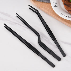 8/10/12-Inch Kitchen Tongs, Stainless Steel Culinary Plating Tweezers BBQ Tongs - Food Styling Baking Decor