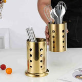 Stainless Steel Golden Chopstick Rack Cutlery  Holder Tableware Organizer Household Spoon Storage Container Kitchen Accessories