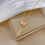 White Tassel Butterfly Necklace