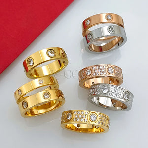 Love Ring for Couple 18K Gold plated Stainless Steel