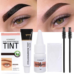 Semi Permanent Dye Eyebrow Gel Makeup 2 in 1 Waterproof Fast Tint Easy Black Brown Lifting Lash Eyebrow Enhancer Tattoo Pigment