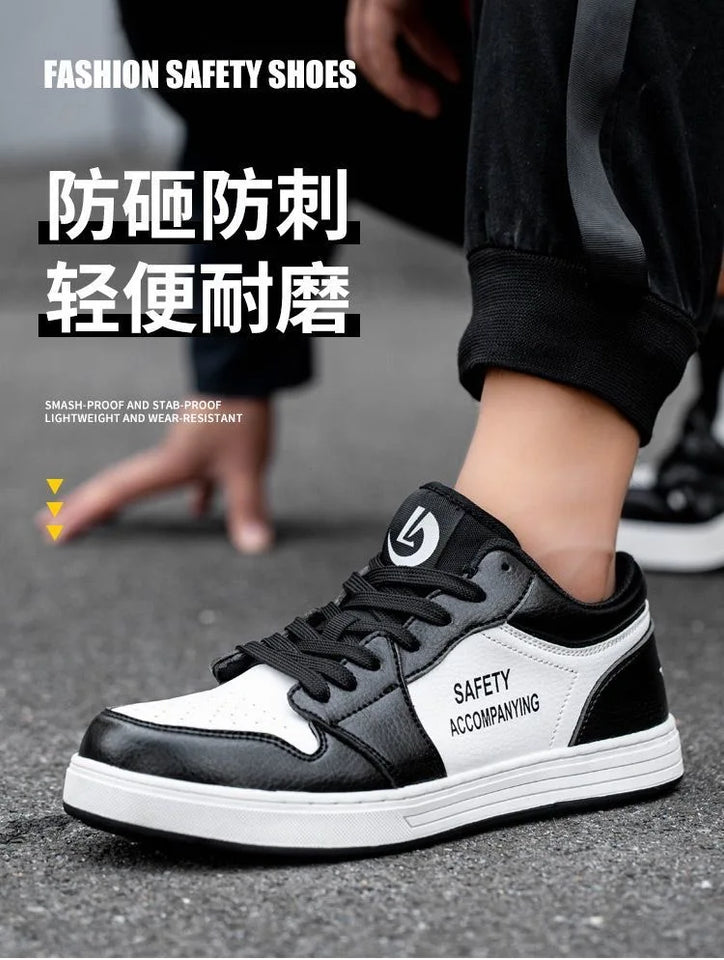 Unisex High-quality Work Shoes Men Non-slip Safety Shoes Anti-smash Anti-puncture Indestructible Shoes Women's Work Sneakers 46