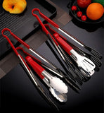 9/12/14 Inches Stainless Steel Kitchen BBQ Food Tongs Anti-Scald Handle Buffet Steak Barbecue Clip Bread Clamp Cooking Utensils