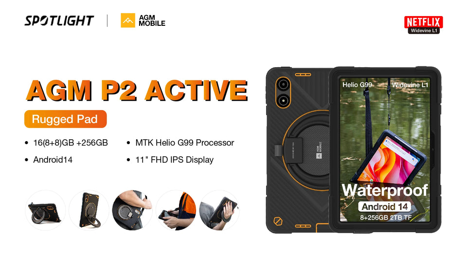 AGM M6 Rugged Phone - Loud 103dB Speaker, 2.4" Screen, 4G Dual SIM, 2500mAh Battery, BT5.1, FM Radio, IP68/IP69K-Senior-Friendly