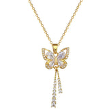 White Tassel Butterfly Necklace